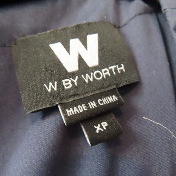 W by Worth sleeveless navy cotton/nylon + black ruffle top, size S - Picture 2 of 9